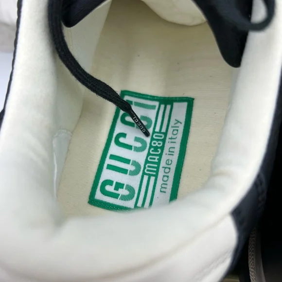 Men's Gucci  Mac 80 Leather distressed low top sneakers size 10.5 made in Italy - Picture 7 of 11